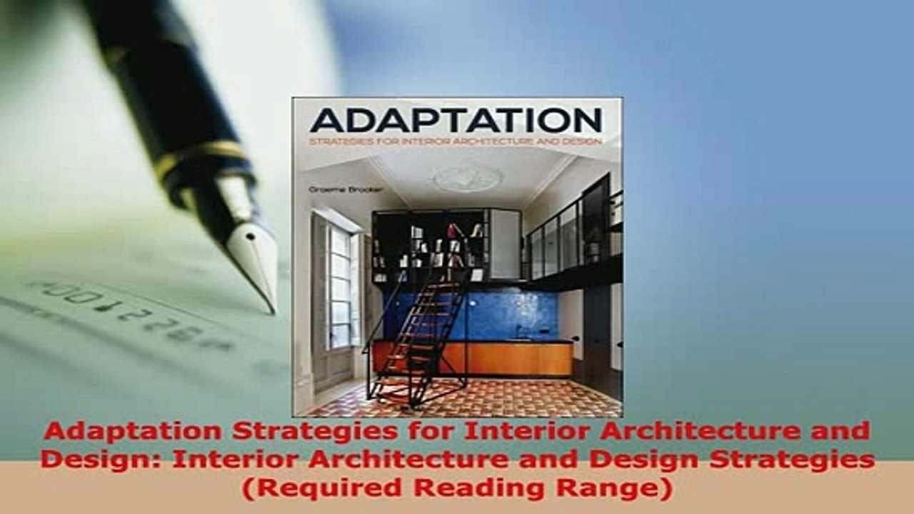 PDF  Adaptation Strategies for Interior Architecture and Design Interior Architecture and Ebook