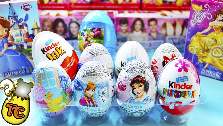 9 Surprise Eggs Kinder Joy Kinder Surprise Disney Princess Frozen Peppa Pig Unboxing Toys for Children | Toy Collector