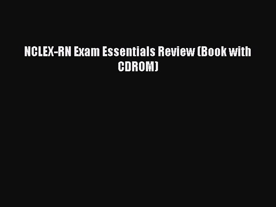 Read NCLEX-RN Exam Essentials Review (Book with CDROM) Ebook Free