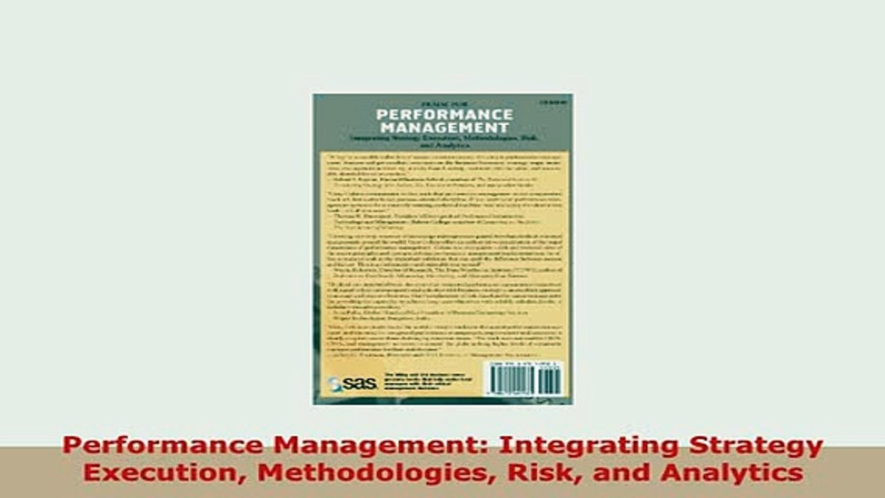 Download  Performance Management Integrating Strategy Execution Methodologies Risk and Analytics Read Online