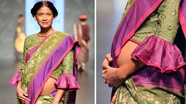 Carol Gracias Flaunts BABY BUMP On Ramp - Lakme Fashion Week 2016