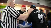 PA Winterblast Tourney Arm Wrestling 2016 Kiefer vs Marano (Left hand)