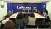 Jean-Christophe Cambadélis rencontre des lecteurs de La Provence, à Marseille.