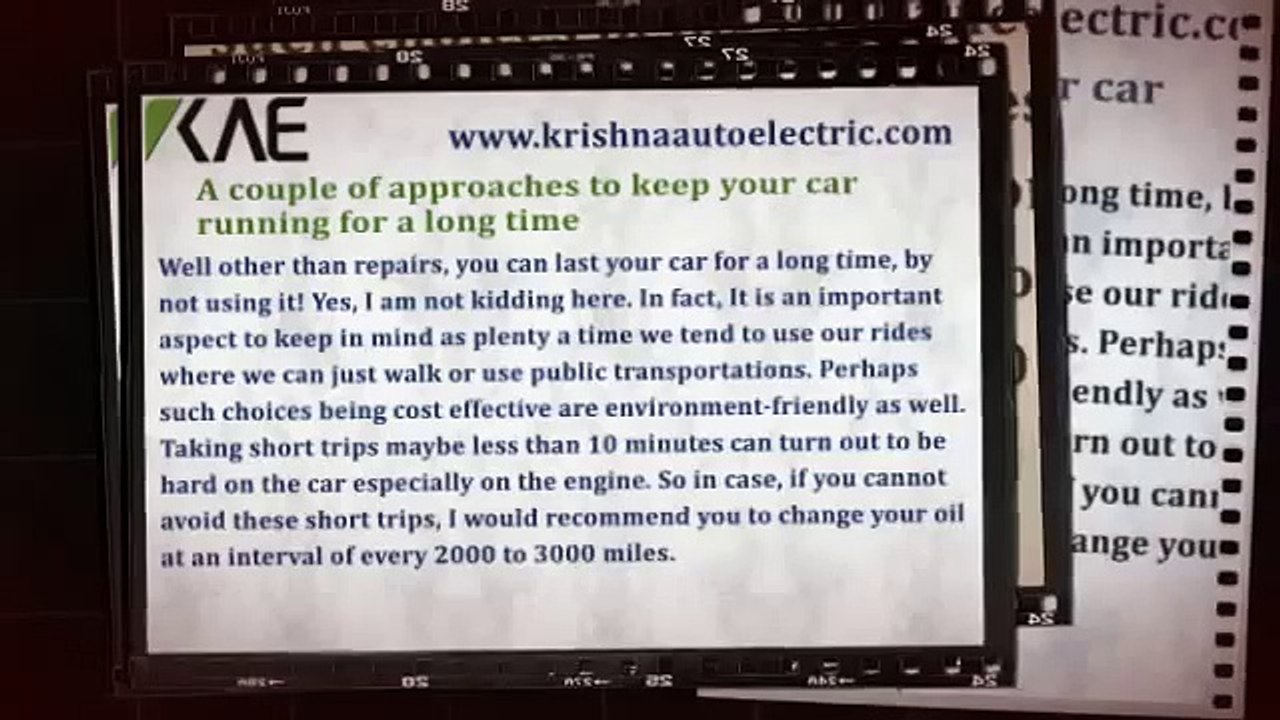 A couple of approaches to keep your car running for a long time