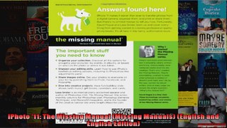 iPhoto 11 The Missing Manual Missing Manuals English and English Edition