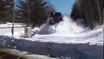 Awesome Powerful Train plow through snow railway tracks -Amazing Videos