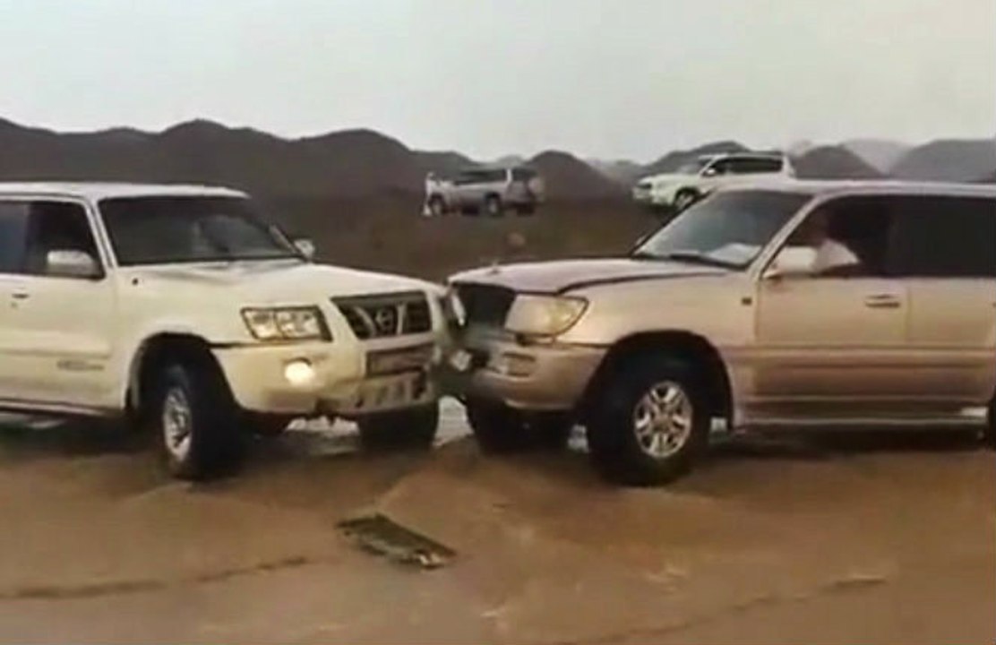 Driver Doesn't Look Where He's Going During Flood