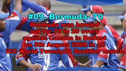 10 Lowest Totals in a T20I Innings ICC World Cup