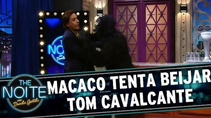 Macaco estranho tenta beijar Tom Cavalcante