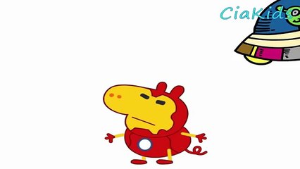 Homem de Ferro Iron Man vs Captain America Peppa Pig em Português George Pig Fun Superher