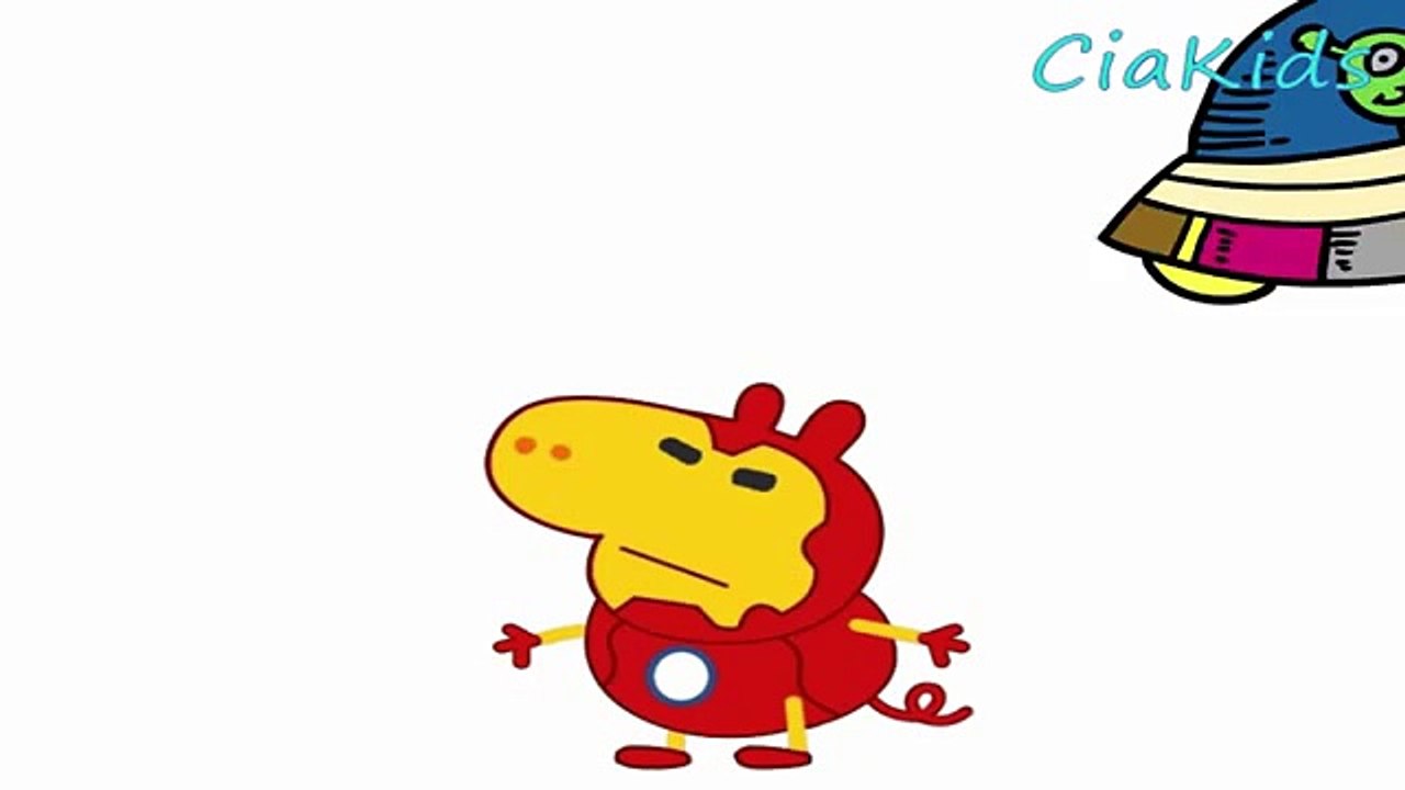 Homem de Ferro Iron Man vs Captain America Peppa Pig em Português George Pig Fun Superher