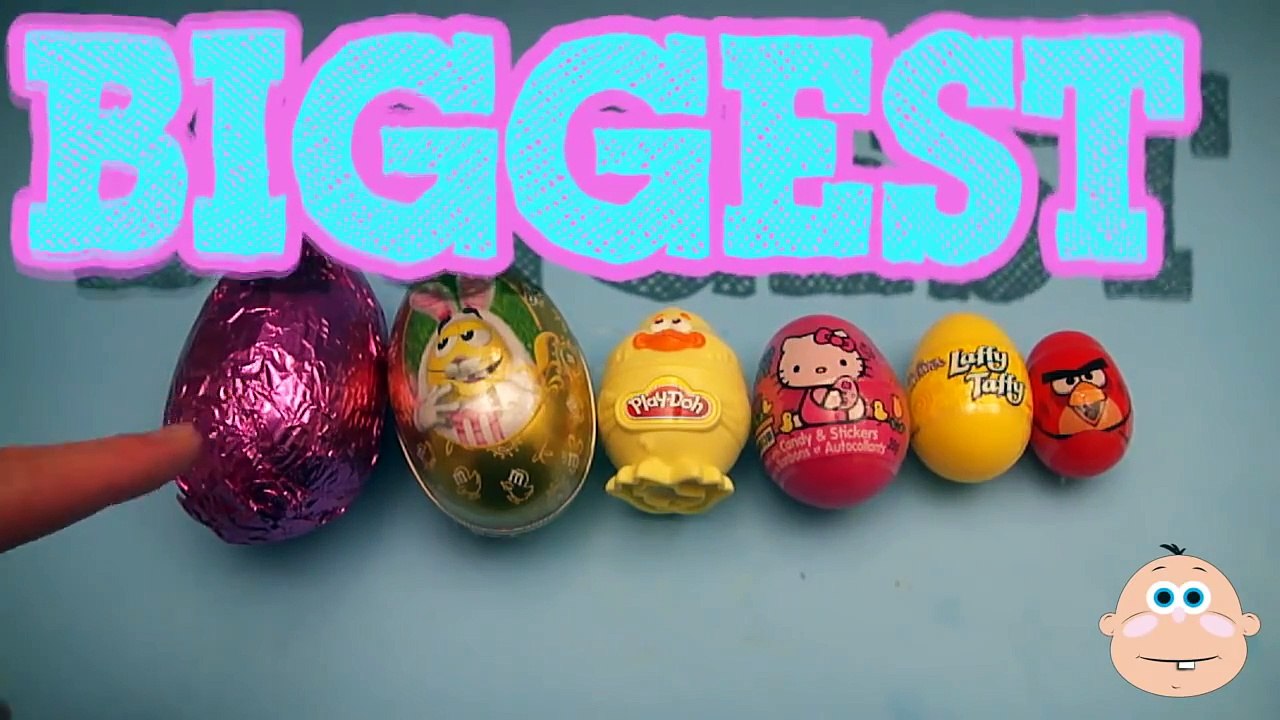 Surprise Eggs Learn Sizes from Smallest to Biggest! Opening Eggs filled with Play-Doh Cand
