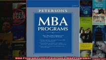 MBA Programs 2007 Petersons MBA Programs