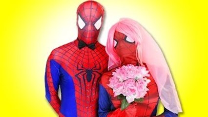 Spiderman & Pink Spidergirl Wedding Day! feat Hulk - Fun Superhero in real life