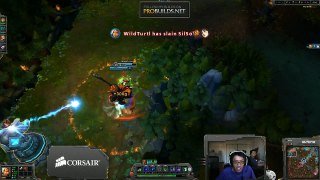 TSM WildTurtle on Riven and TheOddOne on Hecarim punishing enemy Ahri for not warding