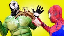 Spiderman vs Venom disguised as Hulk - Spiderman Prank in Real Life - Superhero Funny Movie