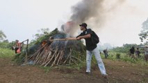 Una gran plantación de marihuana arde en Indonesia