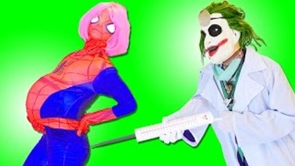 Pink Spidergirl vs Doctor vs Spiderman - Spidergirl is Pregnant - Fun Superhero in Real life