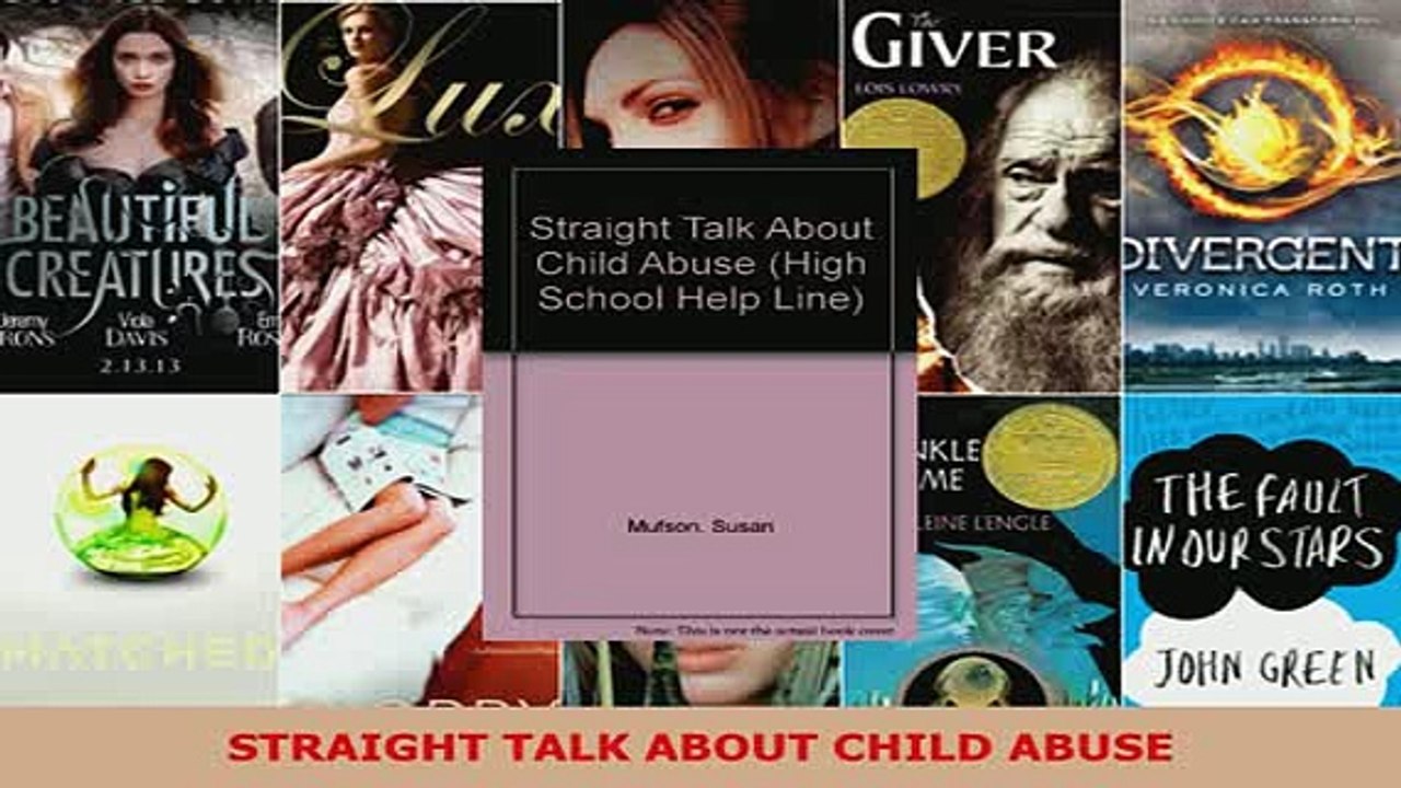 PDF  STRAIGHT TALK ABOUT CHILD ABUSE Read Online