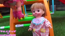 メルちゃん おもちゃ 滑り台 ローラースケート で遊ぶよ♫ 公園 animekids アニメきっず animation BabyDoll Mellchan Toy Slide
