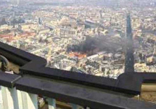 Smoke From Paris Explosion Seen From Top of Montparnasse Tower