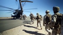 Marines Fast Rope From CH 53E Helicopter • Combat Training