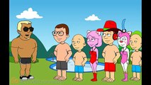 Classic Caillou Finishes Last In The Swimming Race And Gets Grounded.