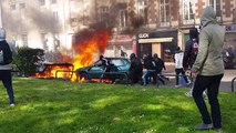 Nantes : Voiture en feu et débordement à la manifestation Loi Travail