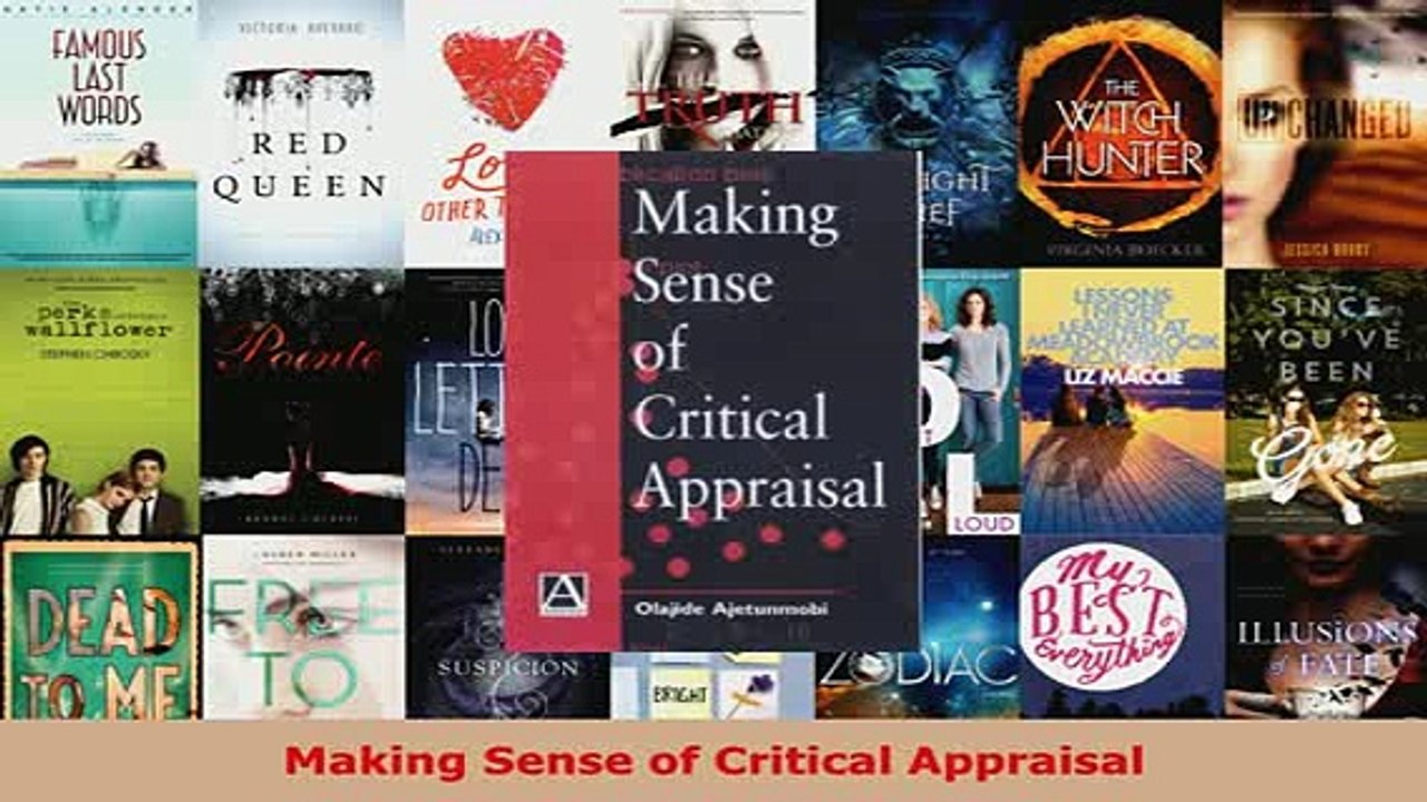 PDF  Making Sense of Critical Appraisal Read Full Ebook