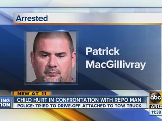 Child hurt in confrontation with repo man