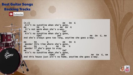 Download Video: Ain't No Sunshine - Bill Withers Drums Backing Track with scale, chords and lyrics