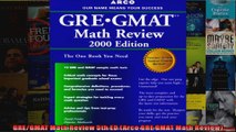GREGMAT Math Review 5th ED Arco GRE GMAT Math Review