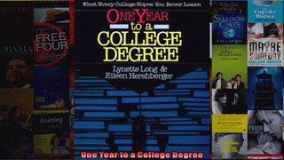 One Year to a College Degree