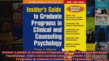 Insiders Guide to Graduate Programs in Clinical and Counseling Psychology 20062007