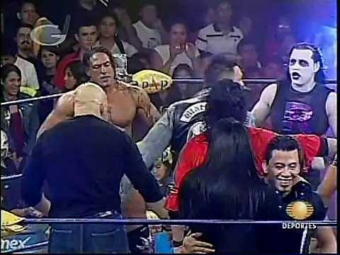AAA-SinLimite 2009-02-28 Cuernavaca 05 El Mes?as & Charly Manson vs. El Zorro, Ozz & Cuervo
