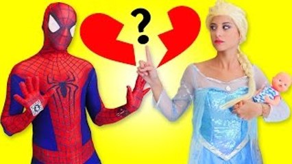 Spiderman Vs Frozen Elsa - Are they Breaking Up - Funny Superhero Movie In real Life