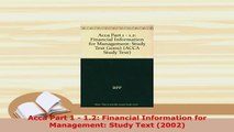 PDF  Acca Part 1  12 Financial Information for Management Study Text 2002 Free Books