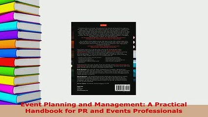 Download Video: PDF  Event Planning and Management A Practical Handbook for PR and Events Professionals Download Online