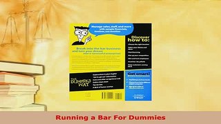 PDF  Running a Bar For Dummies PDF Online