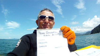 Convite ao Pedal solidário nos mares do Sul e do Norte, RJ e SP, mergulhando e  convidando a todos,  Ubatuba, SP, Brasil, 2016