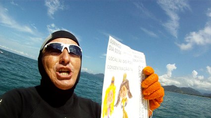 Convite ao Pedal solidário nos mares do Sul e do Norte, RJ e SP, mergulhando e  convidando a todos,  Ubatuba, SP, Brasil, 2016