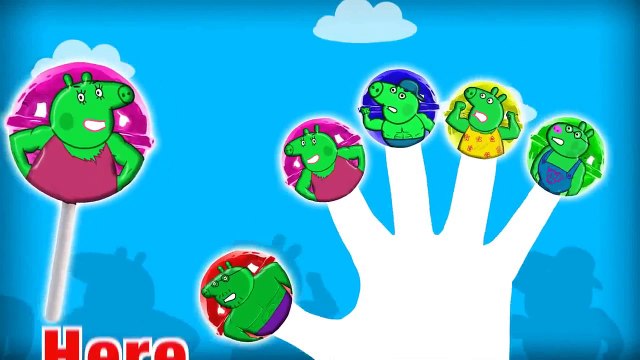 Peppa Pig Hulk Lollipop 4 Finger Family \ Nursery Rhymes Lyrics