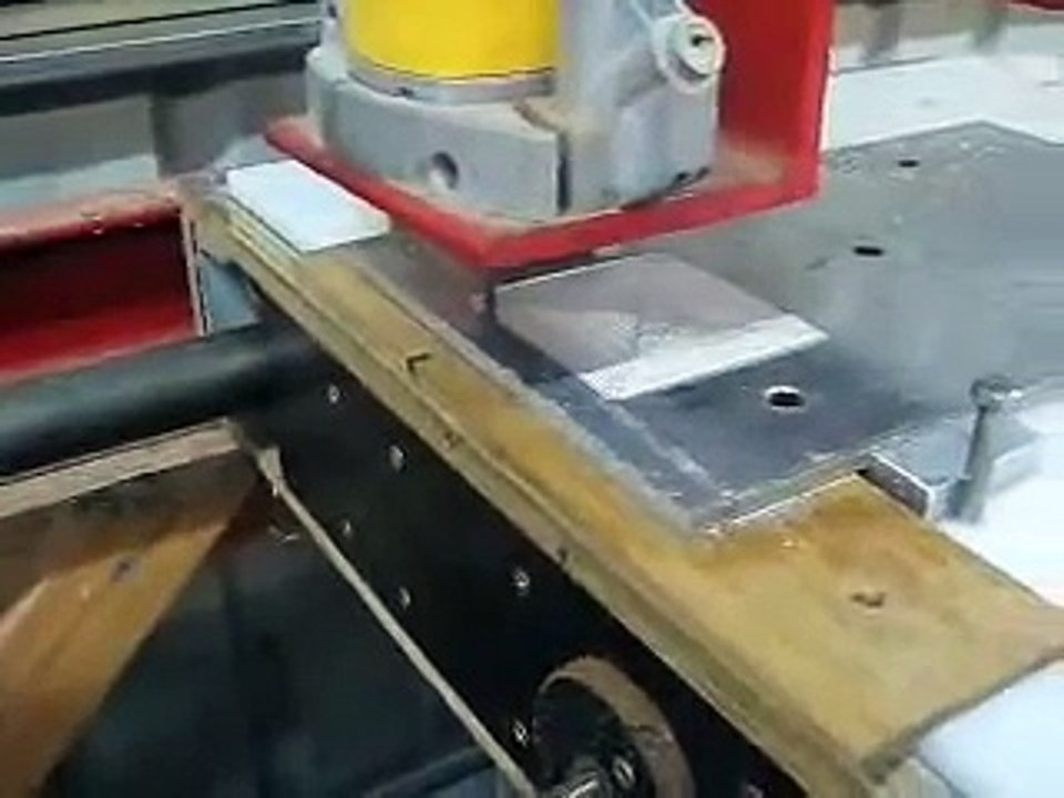 My homemade CNC router milling aluminium.