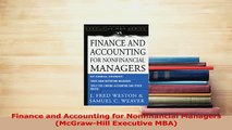 Read  Finance and Accounting for Nonfinancial Managers McGrawHill Executive MBA Ebook Free