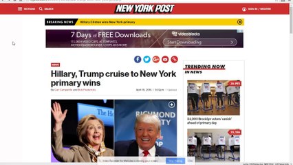 Hillary, Trump cruise to New York primary wins