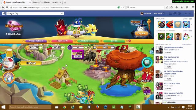 Dragon City - 2015 9M GOLD 250K FOOD 40 GEMS Hilesi