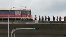 SCDF officers on the track near Pasir Ris MRT on March 22