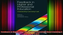 Read  Feedback in Higher and Professional Education Understanding it and doing it well  Full EBook