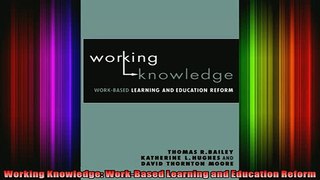 Read  Working Knowledge WorkBased Learning and Education Reform  Full EBook