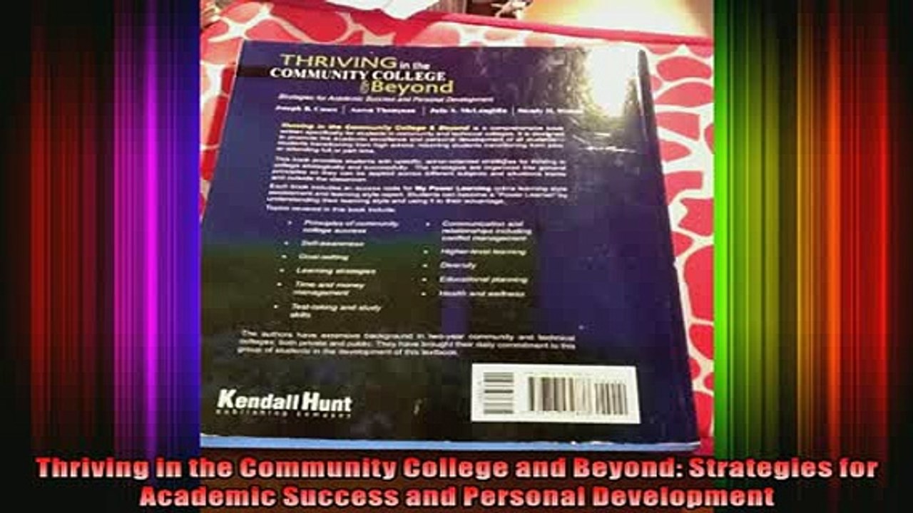 READ book  Thriving in the Community College and Beyond Strategies for Academic Success and Personal Full Free